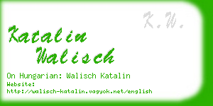 katalin walisch business card